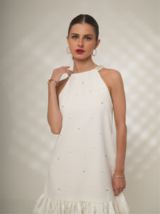 Alba - Pearl Embellished Shift Dress