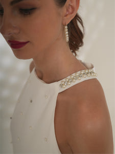 Alba - Pearl Embellished Shift Dress
