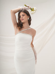 Elena - Asymmetric Column Gown