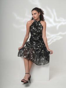 Isabella - Flora Halter Midi Dress