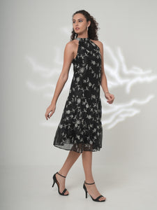 Isabella - Flora Halter Midi Dress