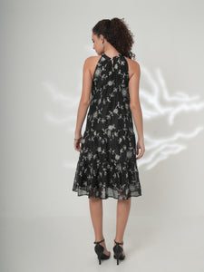 Isabella - Flora Halter Midi Dress