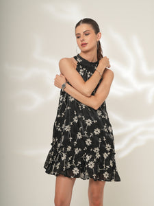 Luciana - Flora Halter Mini Dress