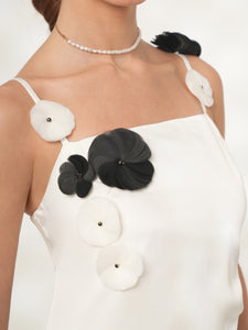 Valeria - Floral Appliqué Slip Dress